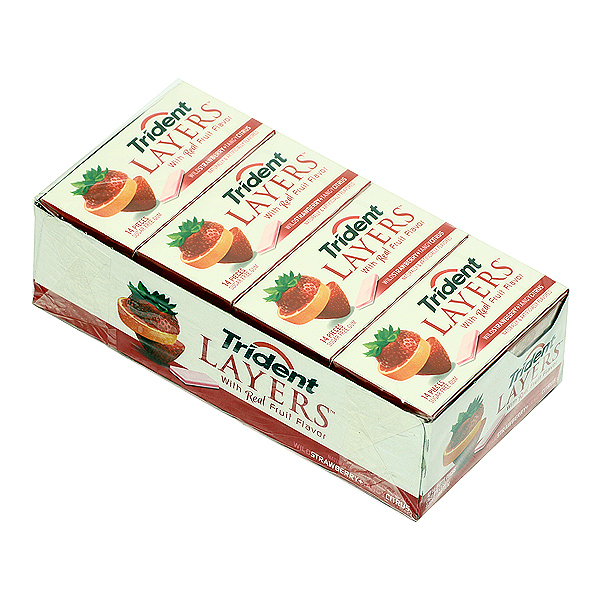 Trident layers wild strawberry tangy citrus 12ct
